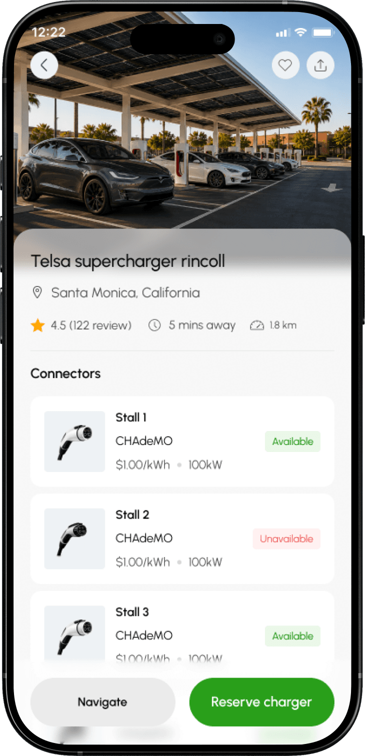 The redesigned station details screen