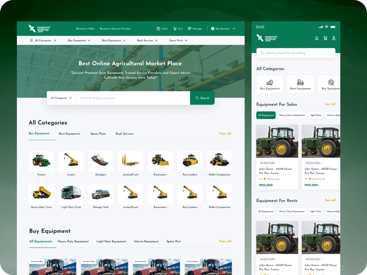Equipment Exchange — Farm Equipment Sales & Rental Platform
