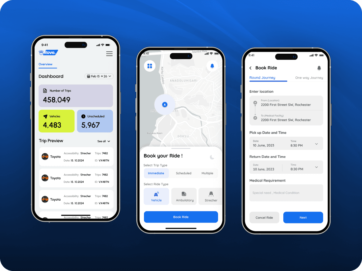 Rovenow —Non emergency medical transport app